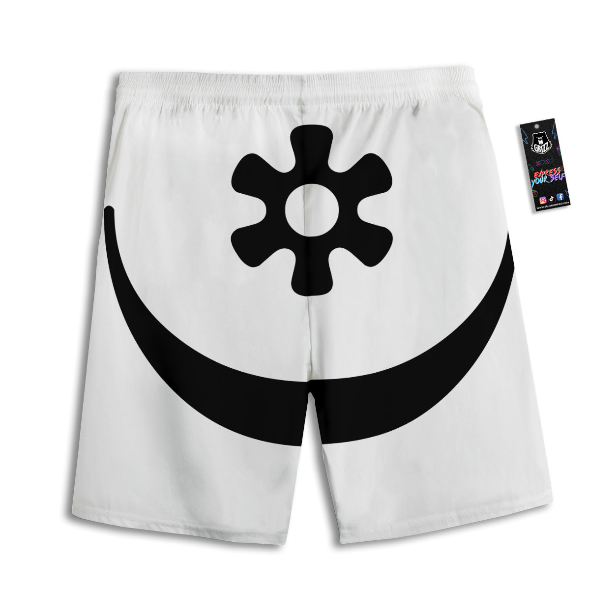 Adinkra Tribe Symbols White And Black Men's Athletic Shorts