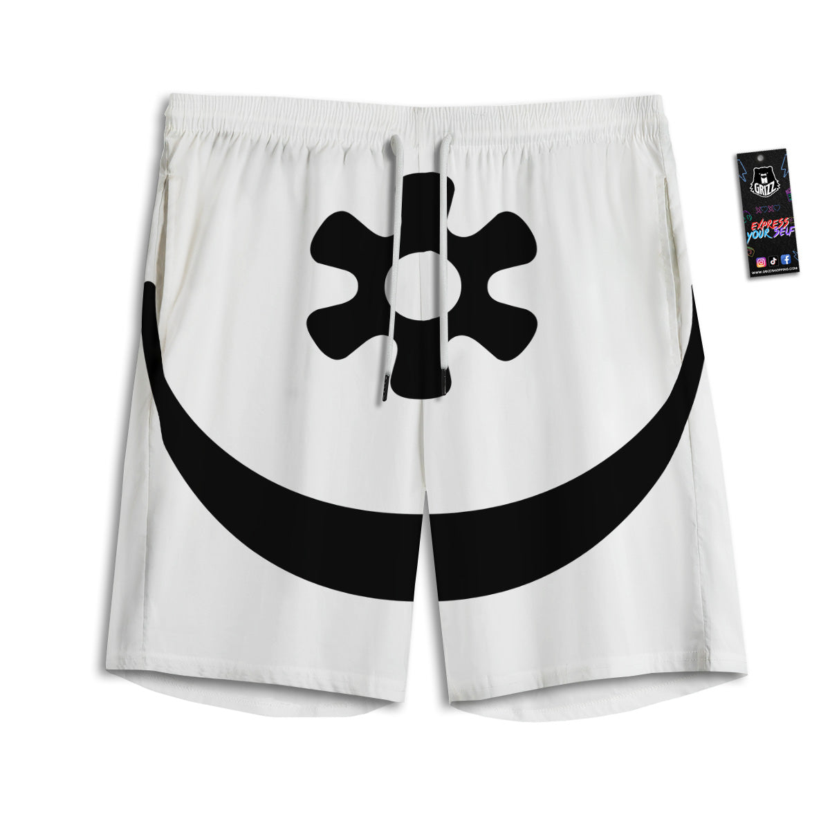 Adinkra Tribe Symbols White And Black Men's Athletic Shorts