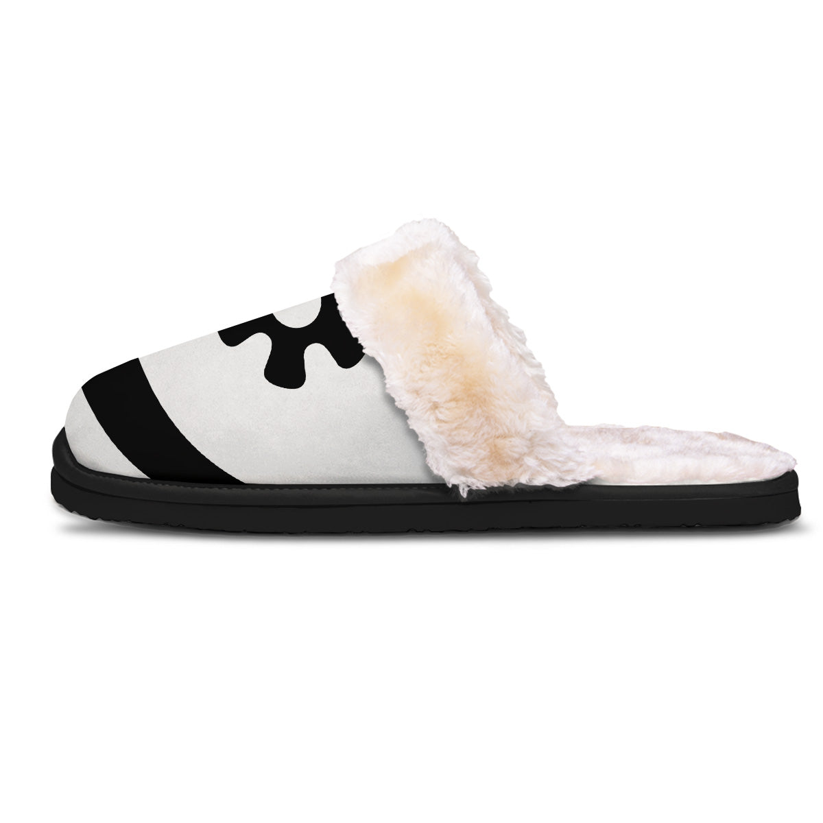 Adinkra Tribe Symbols White And Black Slippers-grizzshop