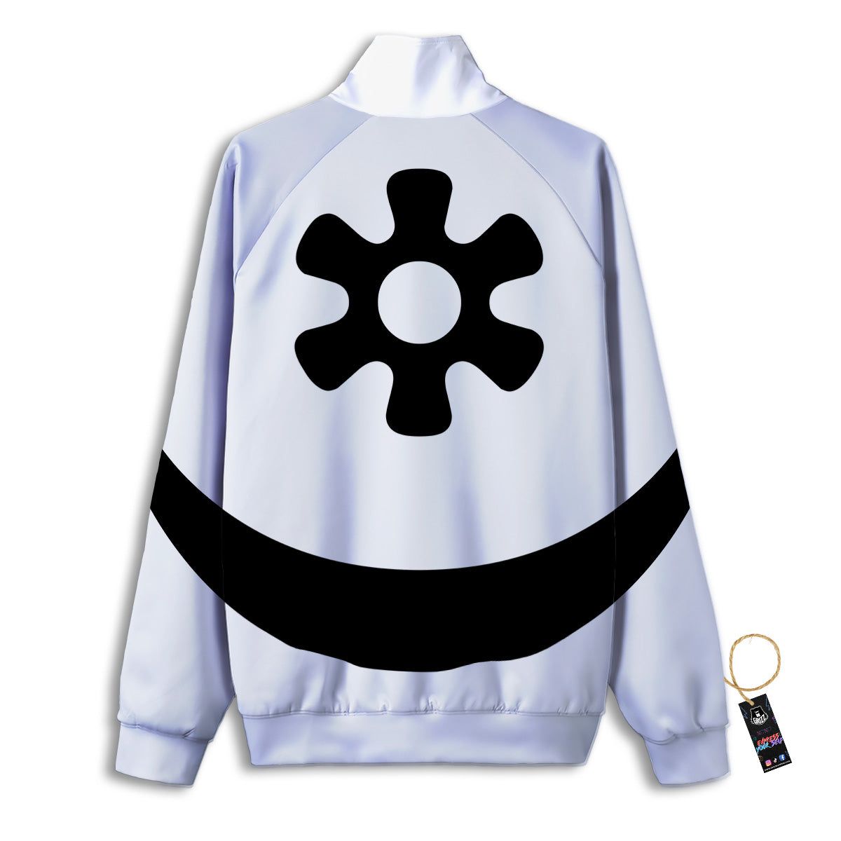 Adinkra Tribe Symbols White And Black Track Jacket-grizzshop