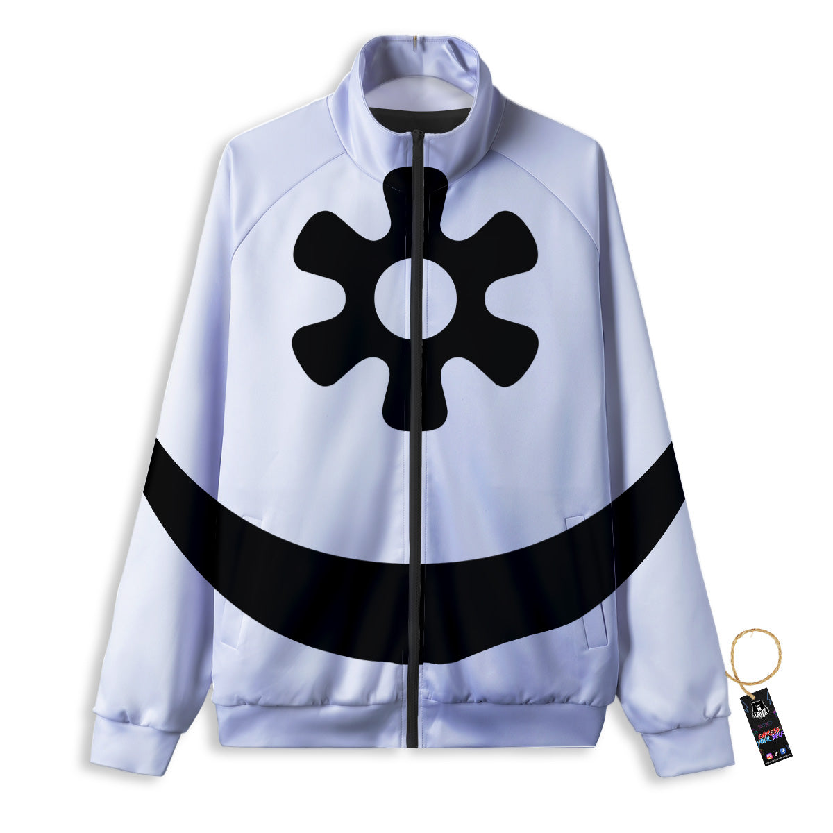 Adinkra Tribe Symbols White And Black Track Jacket-grizzshop