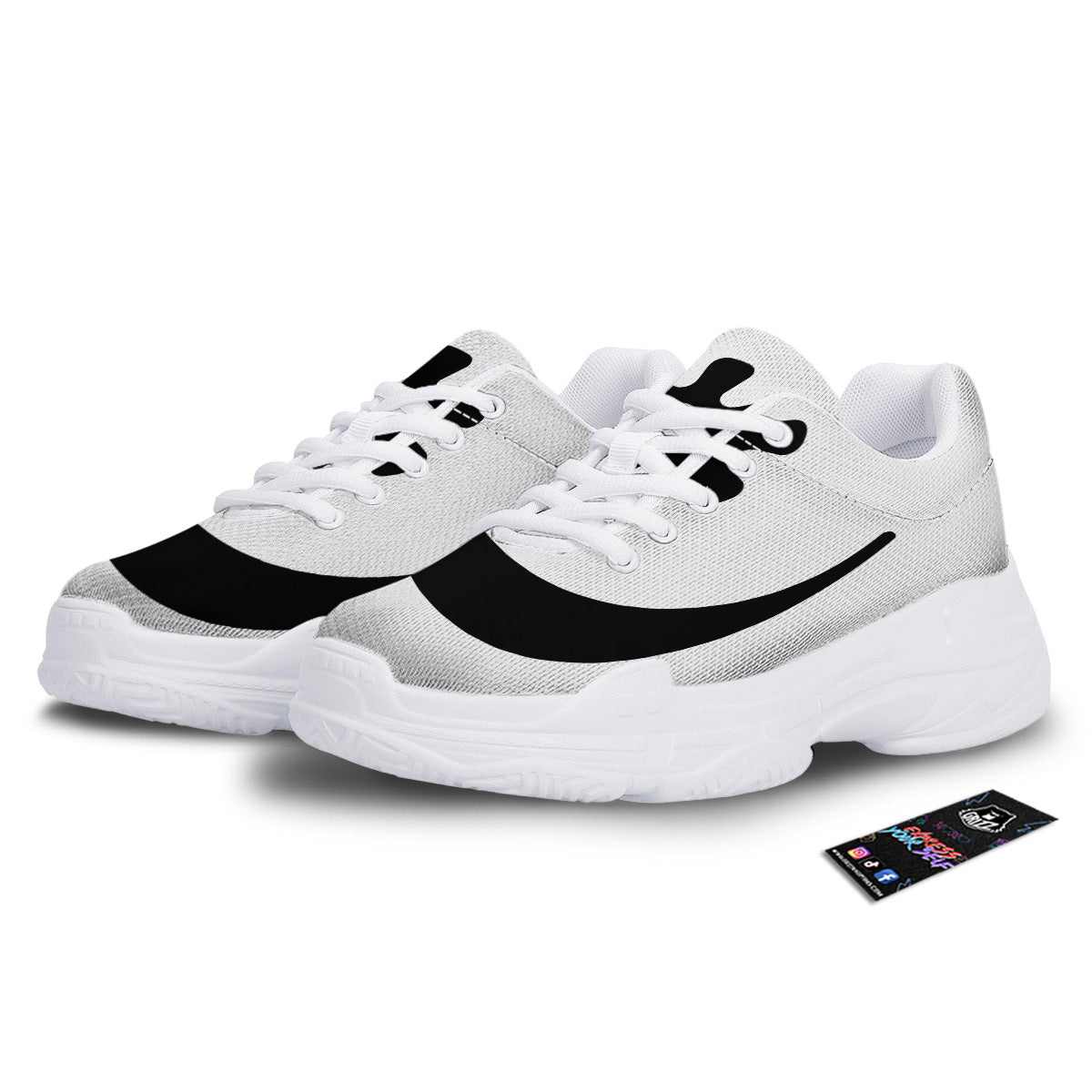 Adinkra Tribe Symbols White And Black White Chunky Shoes-grizzshop