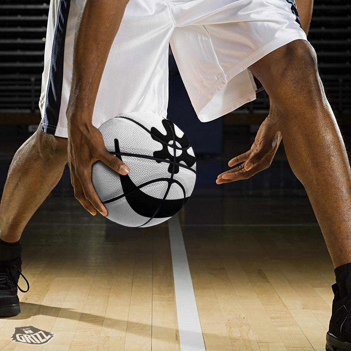 Adinkra Tribe Symbols White And Black Basketball