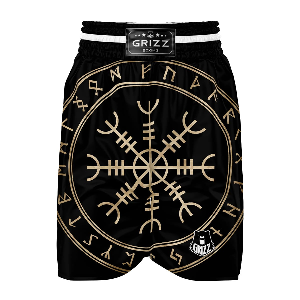 Aegishjalmur Viking Symbol Norse Boxing Shorts-grizzshop