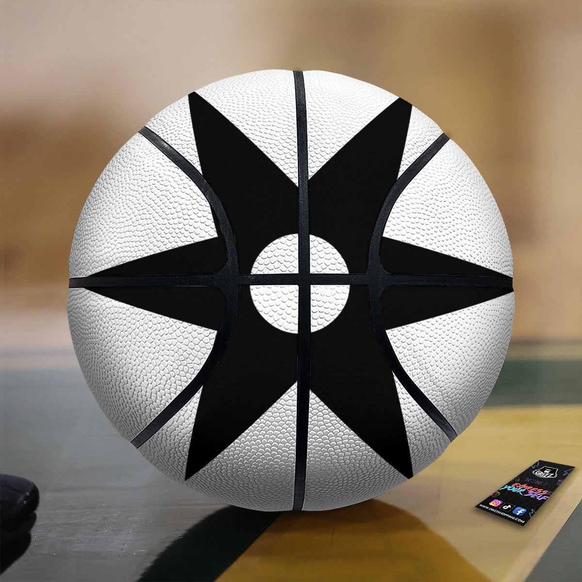 African Adinkra Symbols White And Black Basketball-grizzshop
