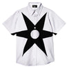 African Adinkra Symbols White And Black Button Up Shirt-grizzshop