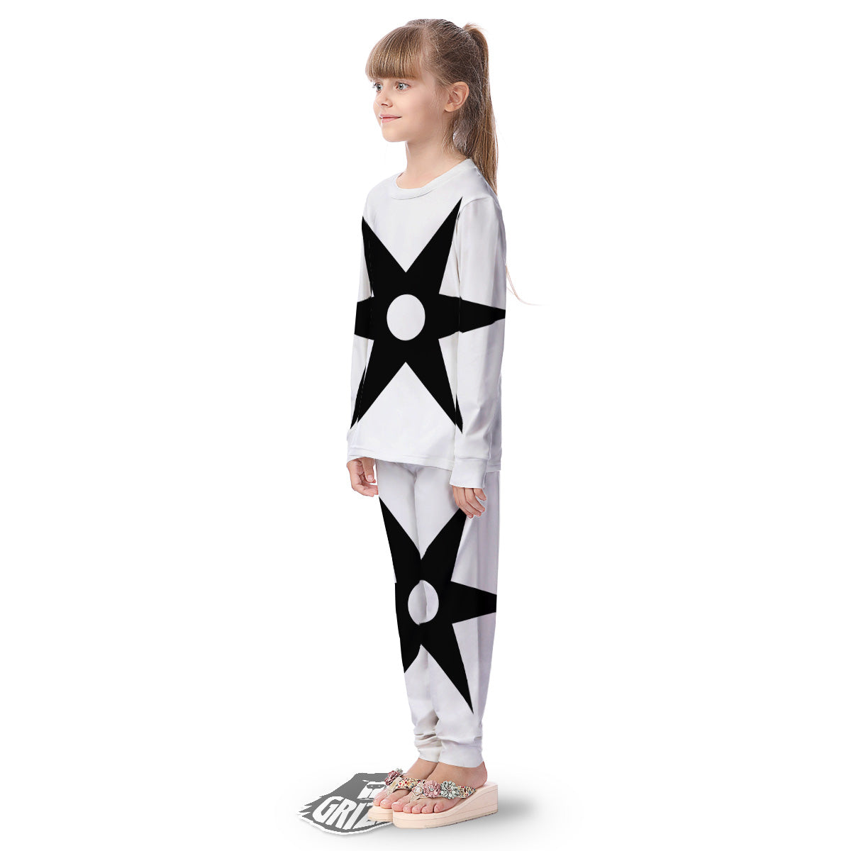 African Adinkra Symbols White And Black Kid's Pajamas-grizzshop