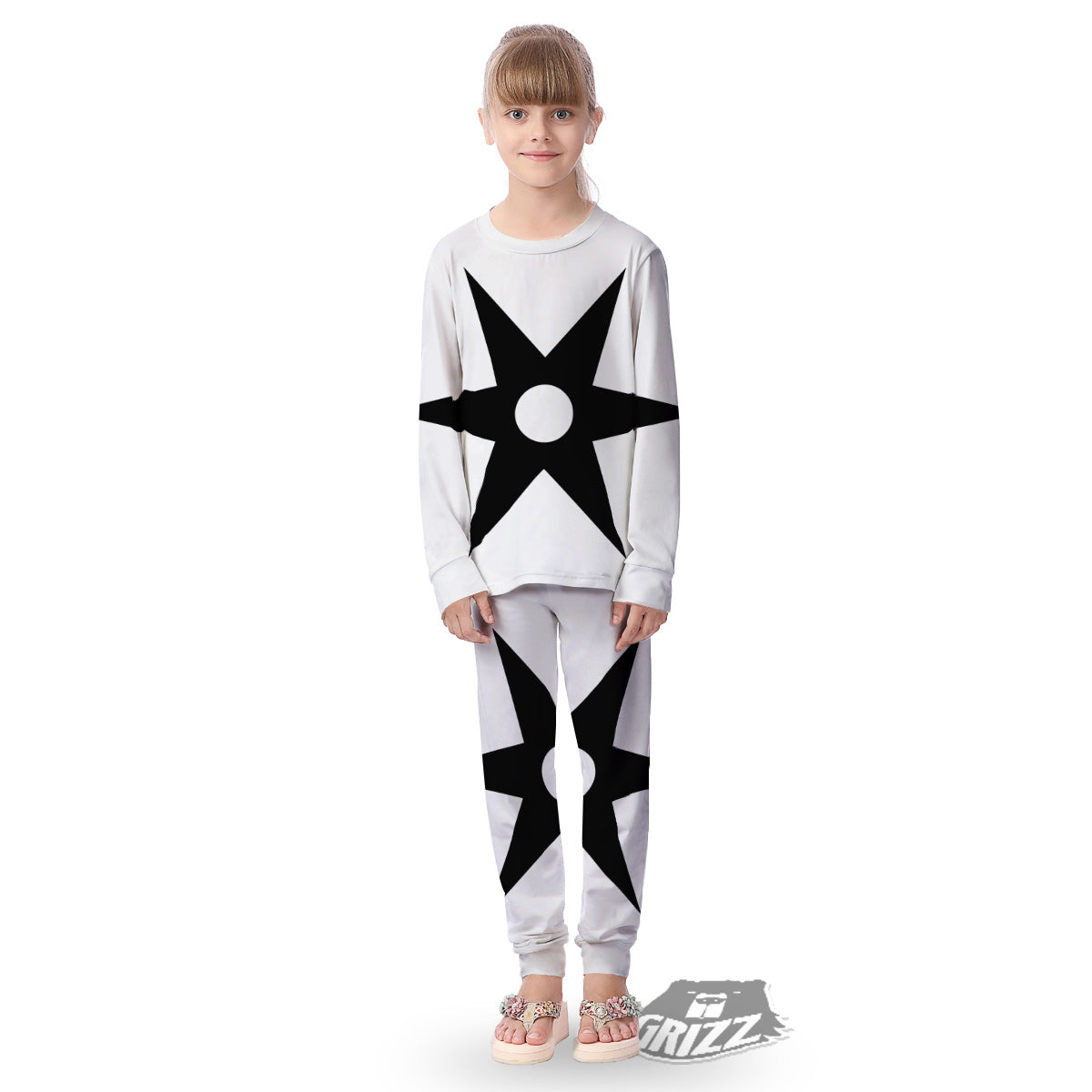 African Adinkra Symbols White And Black Kid's Pajamas-grizzshop