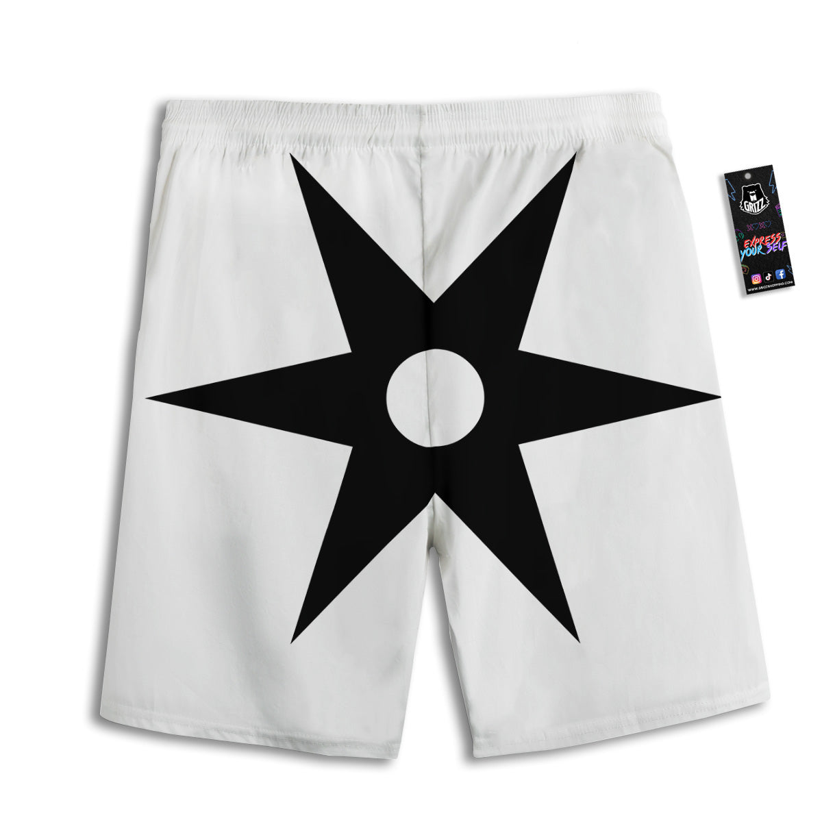 African Adinkra Symbols White And Black Men's Athletic Shorts