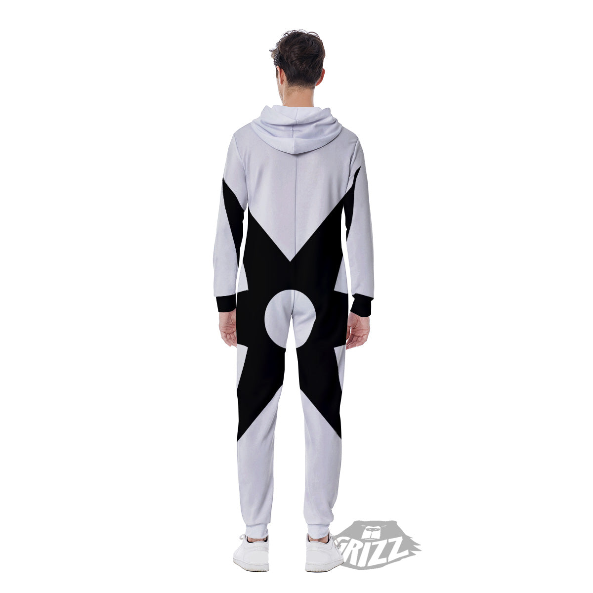 African Adinkra Symbols White And Black Men's Jumpsuit-grizzshop