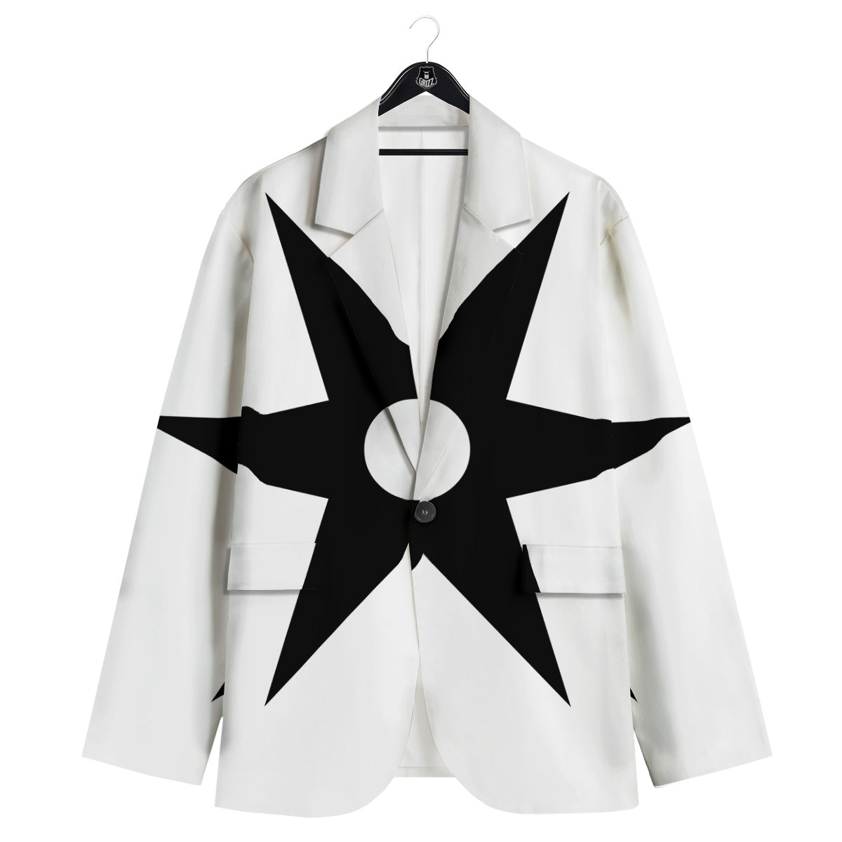 African Adinkra Symbols White And Black Men's Sport Coat-grizzshop