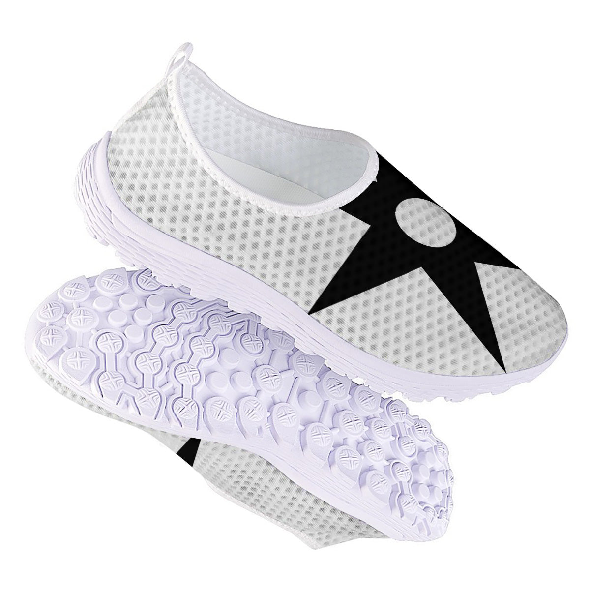 African Adinkra Symbols White And Black Nurse Shoes-grizzshop