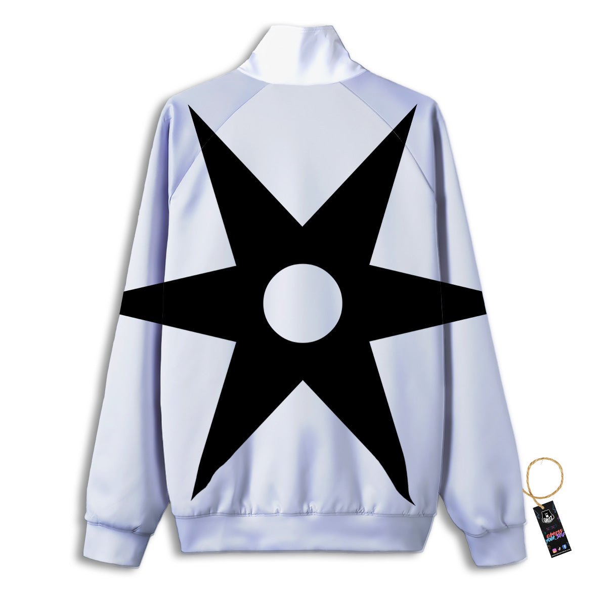 African Adinkra Symbols White And Black Track Jacket-grizzshop