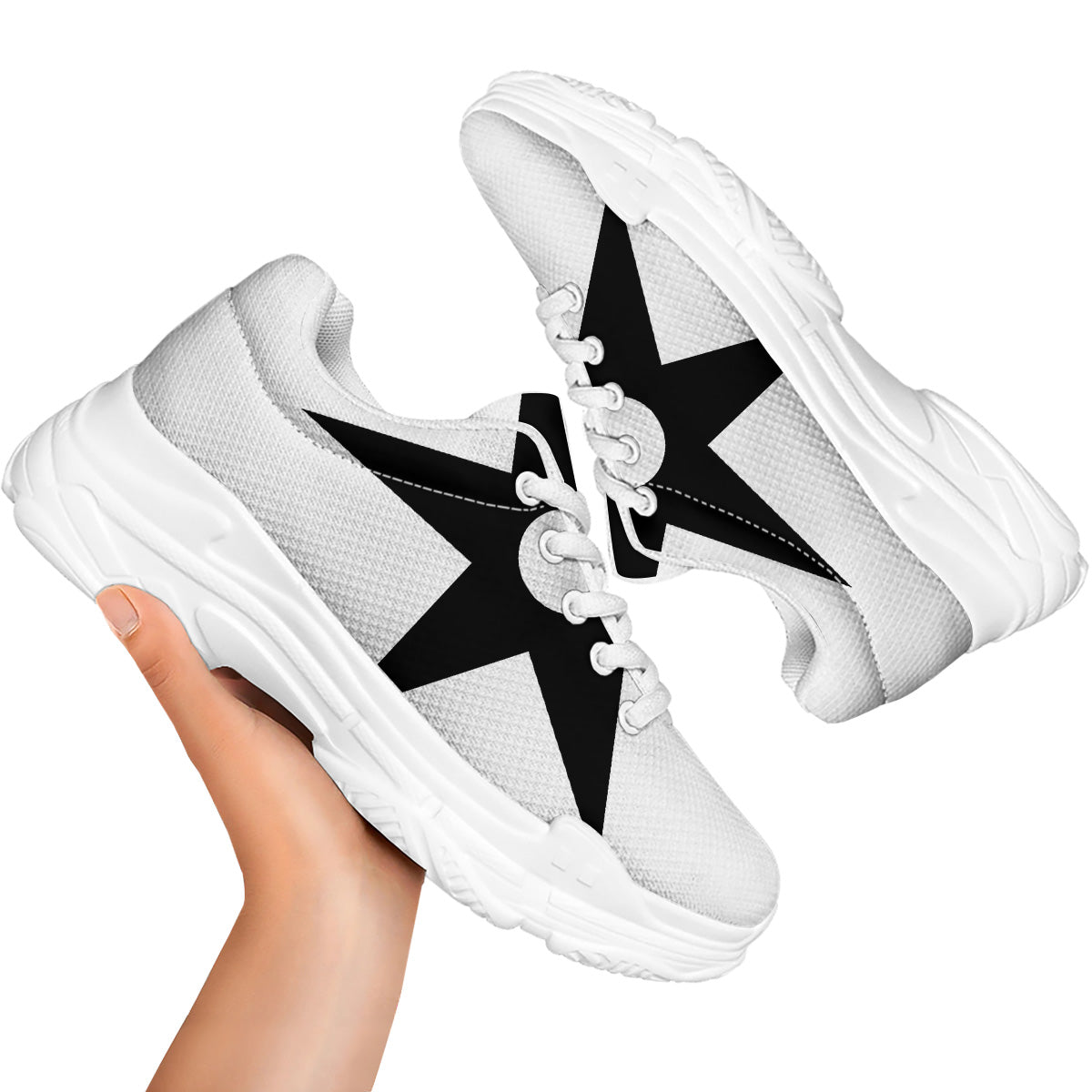 African Adinkra Symbols White And Black White Chunky Shoes-grizzshop