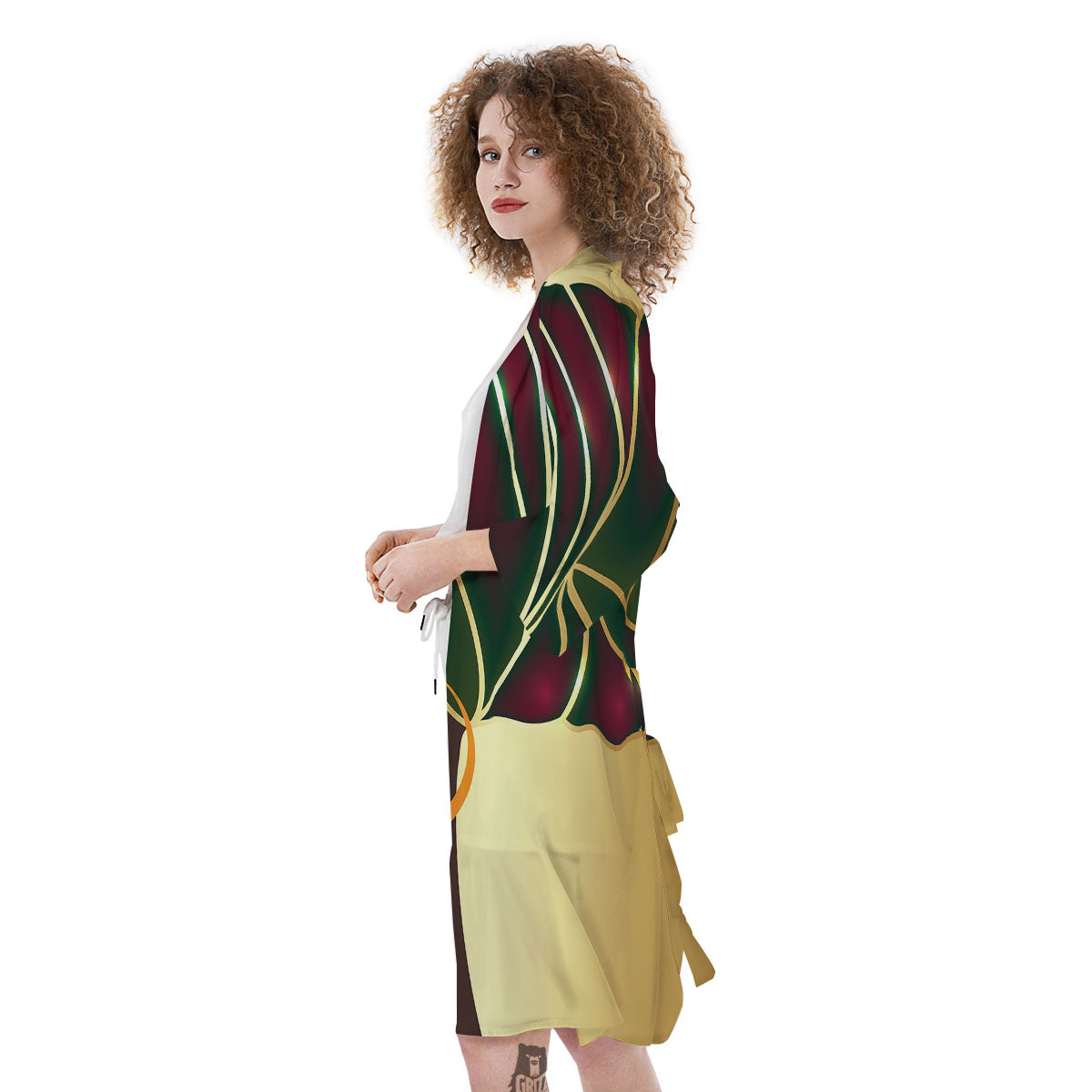 African Afro Gold And Black Print Kimono-grizzshop