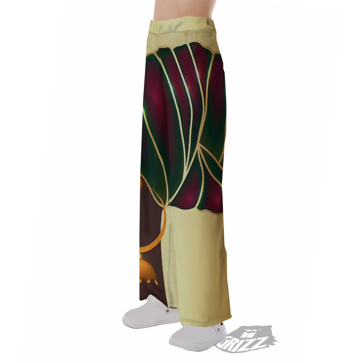 African Afro Gold And Black Print Pajama Pants-grizzshop