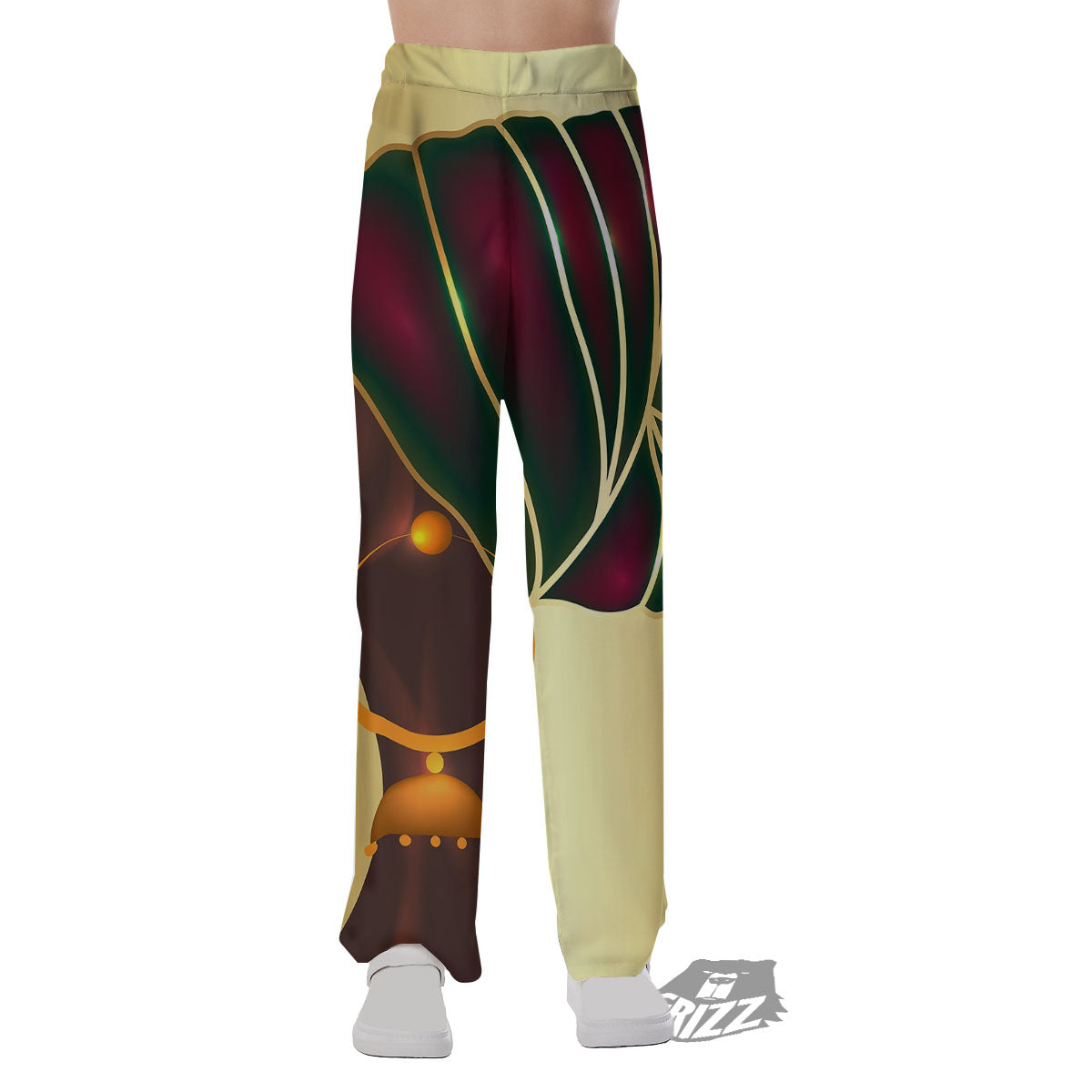 African Afro Gold And Black Print Pajama Pants-grizzshop