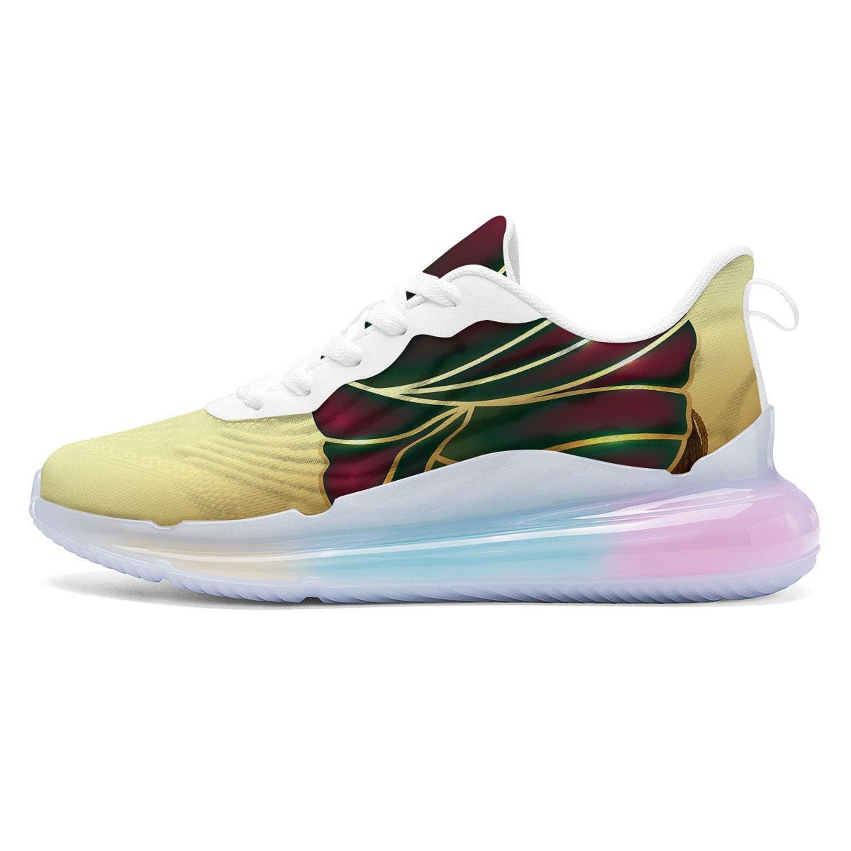 African Afro Gold And Black Print Running Sneakers-grizzshop