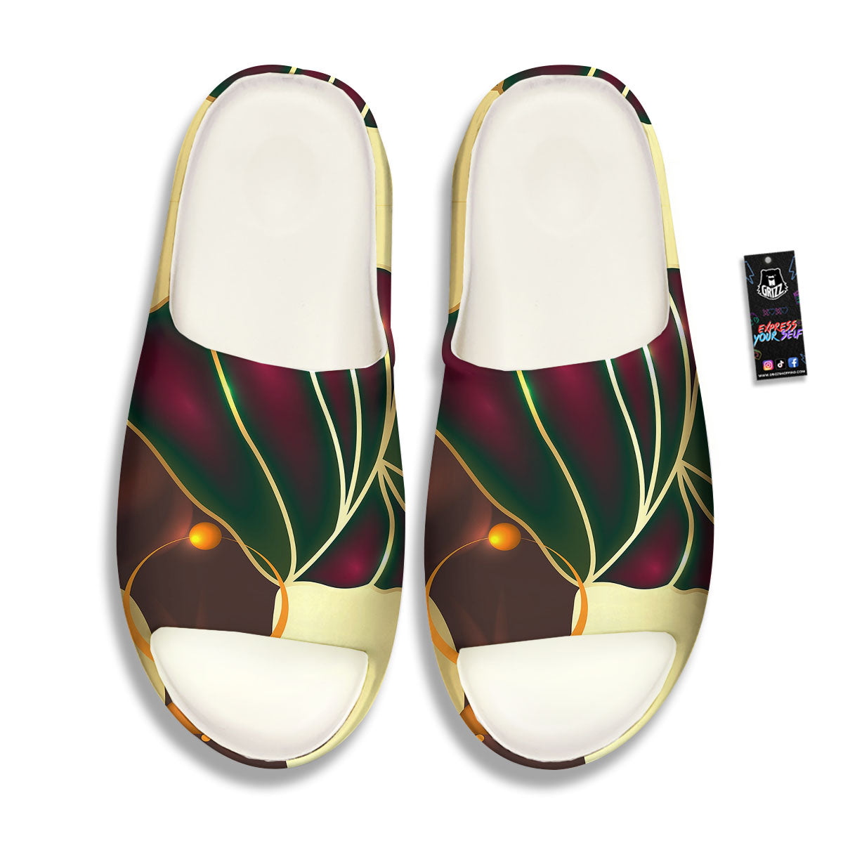 African Afro Gold And Black Print Sandals-grizzshop