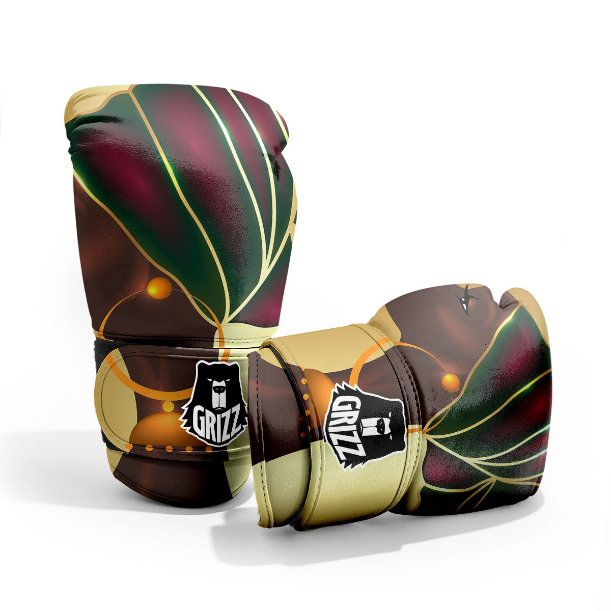 African Afro Gold And Black Print Pro Boxing Glove
