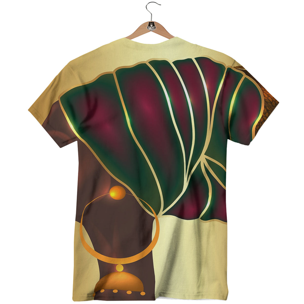 African Afro Gold And Black Print T-Shirt-grizzshop