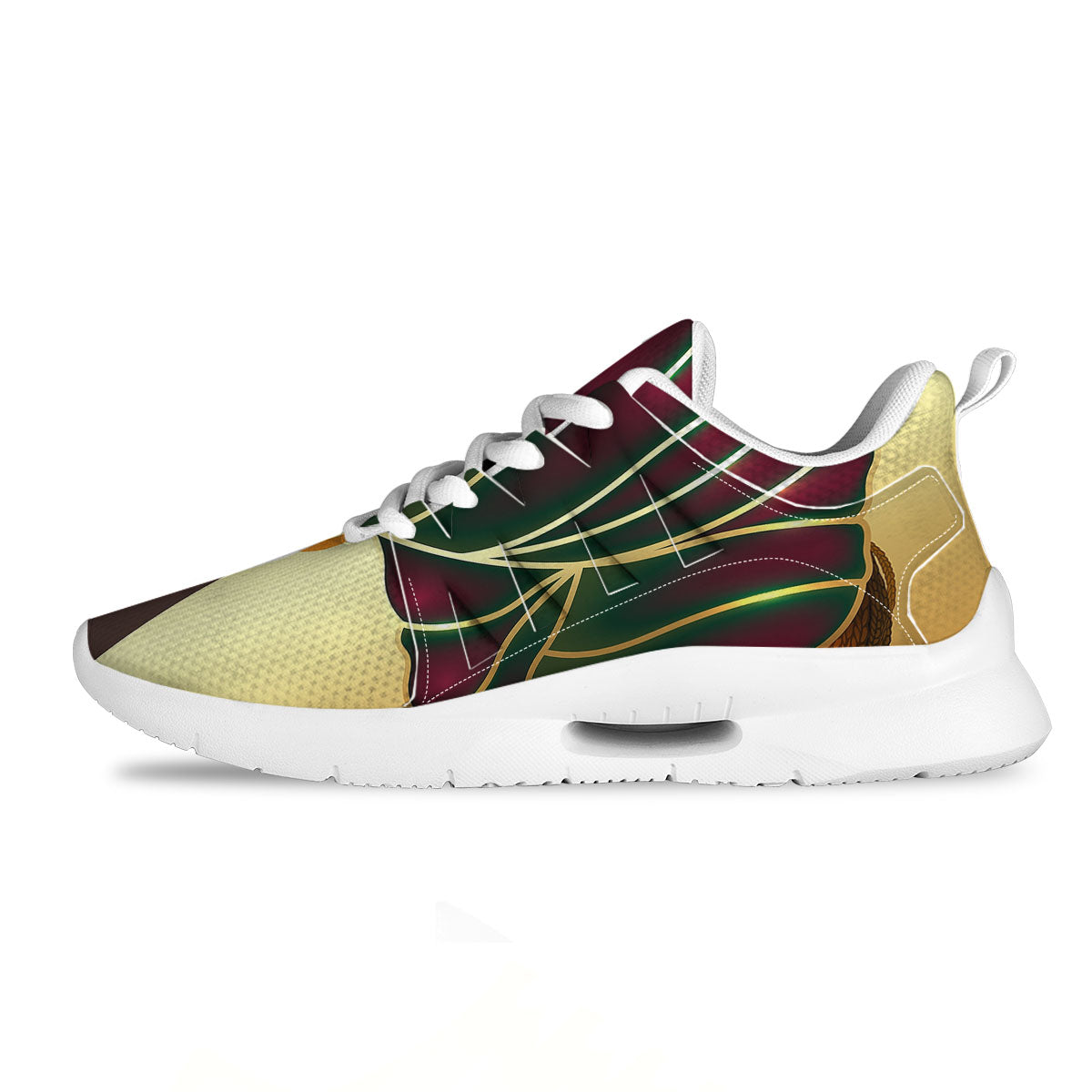 African Afro Gold And Black Print Tennis Shoes-grizzshop
