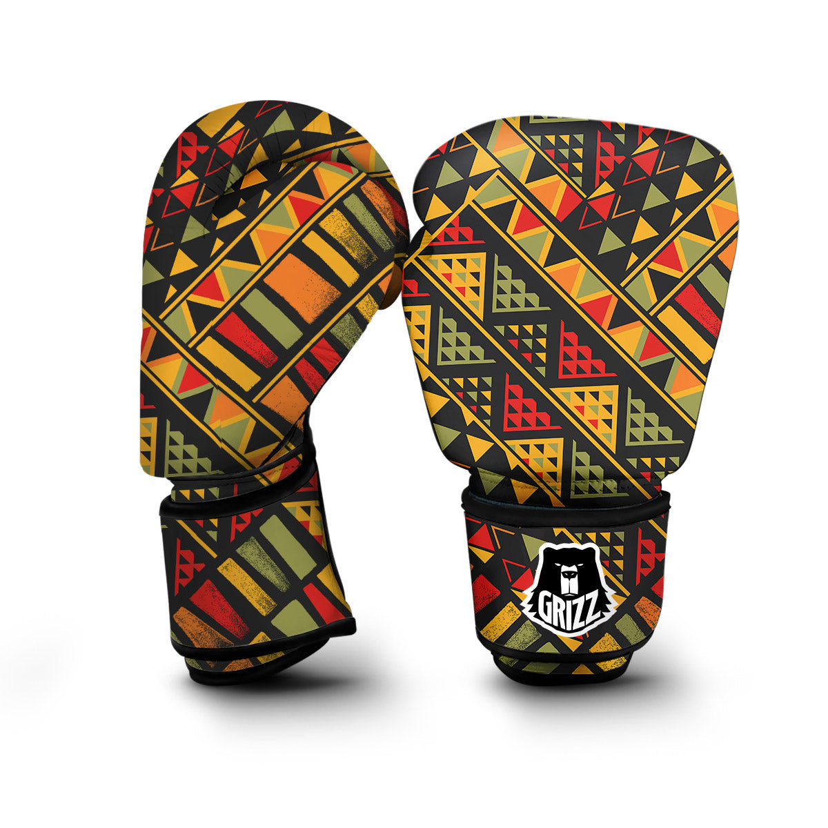 African Dashiki Adinkra Kente Boxing Gloves-grizzshop