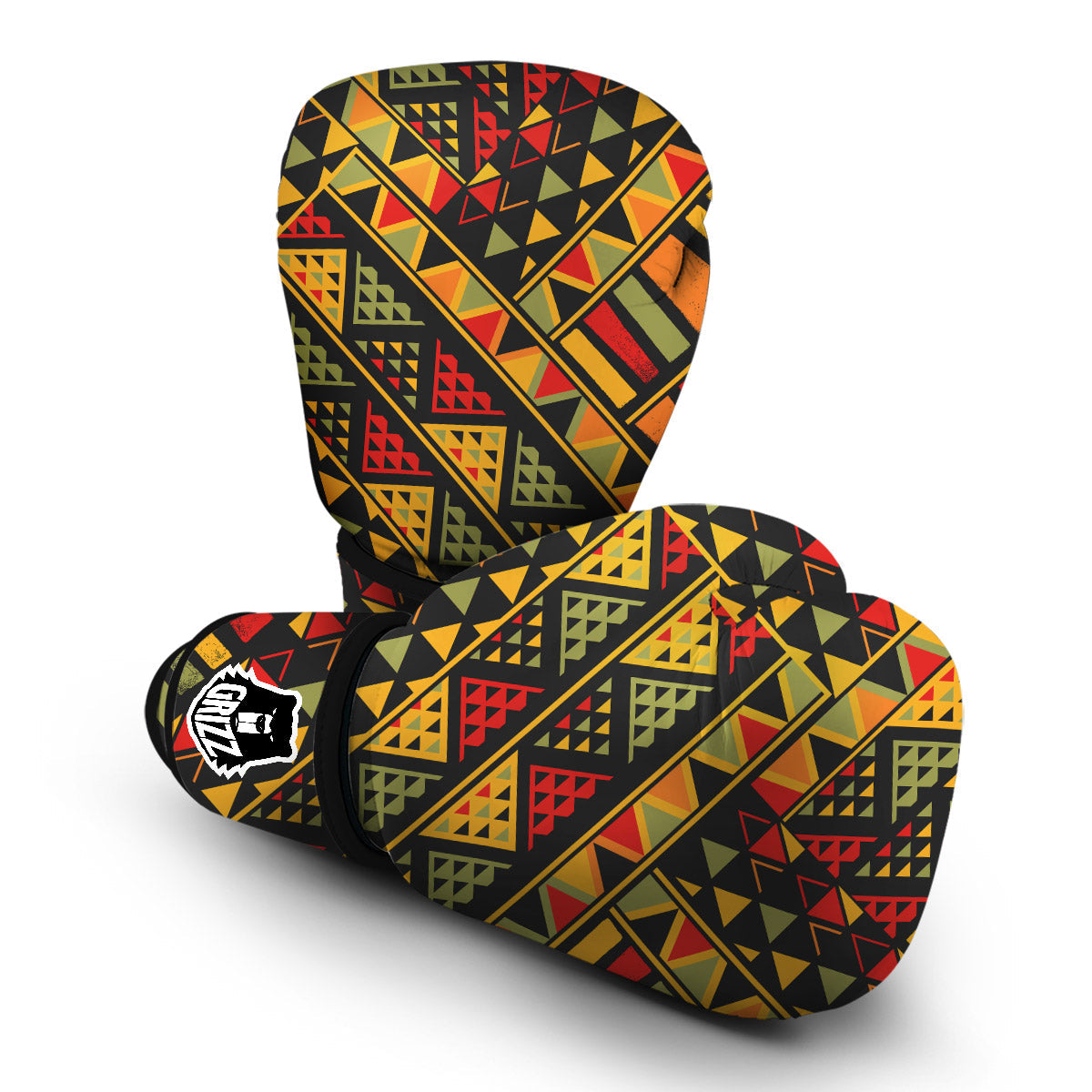 African Dashiki Adinkra Kente Boxing Gloves-grizzshop