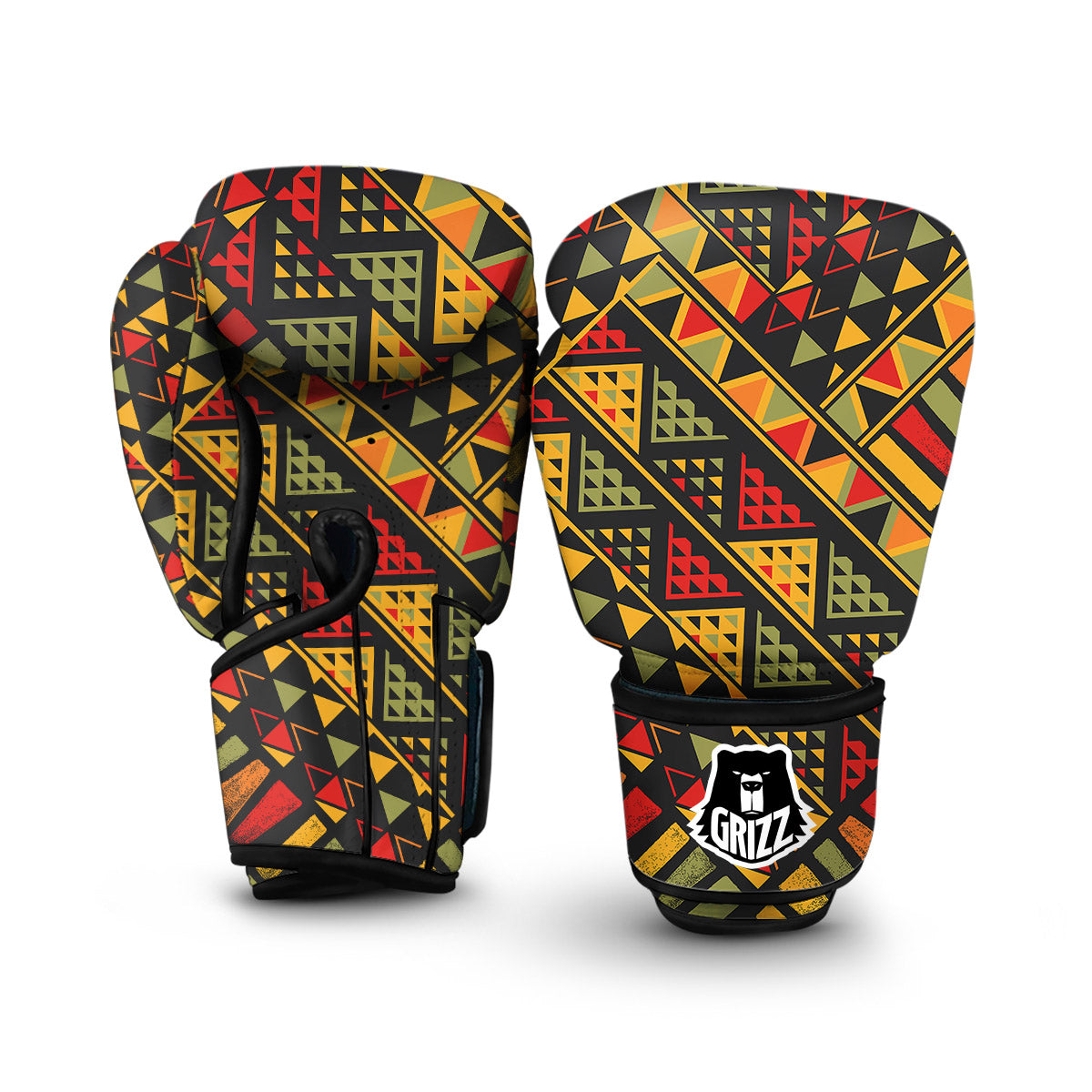 African Dashiki Adinkra Kente Boxing Gloves-grizzshop