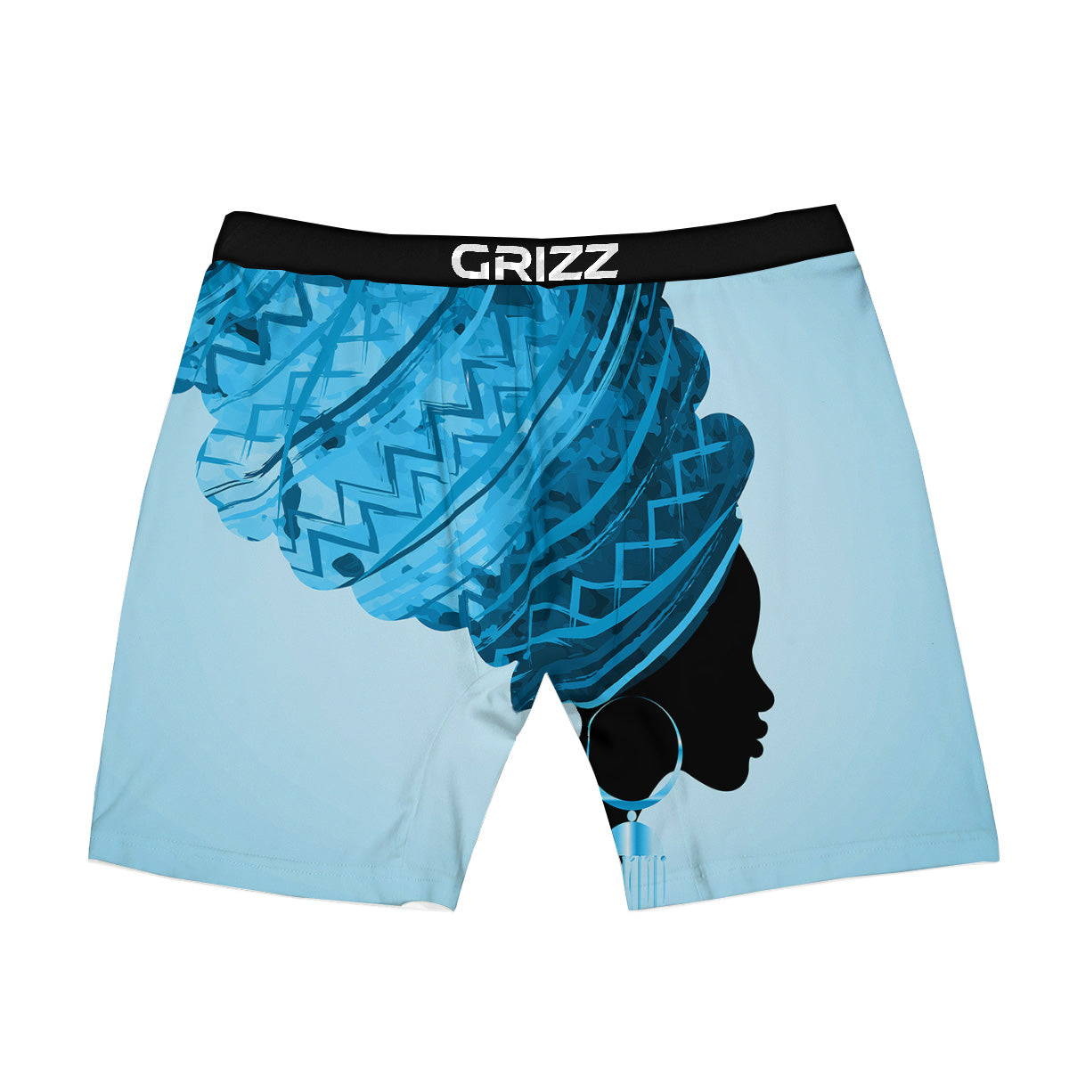 African Dashiki Black And Blue Print Boxer Briefs-grizzshop