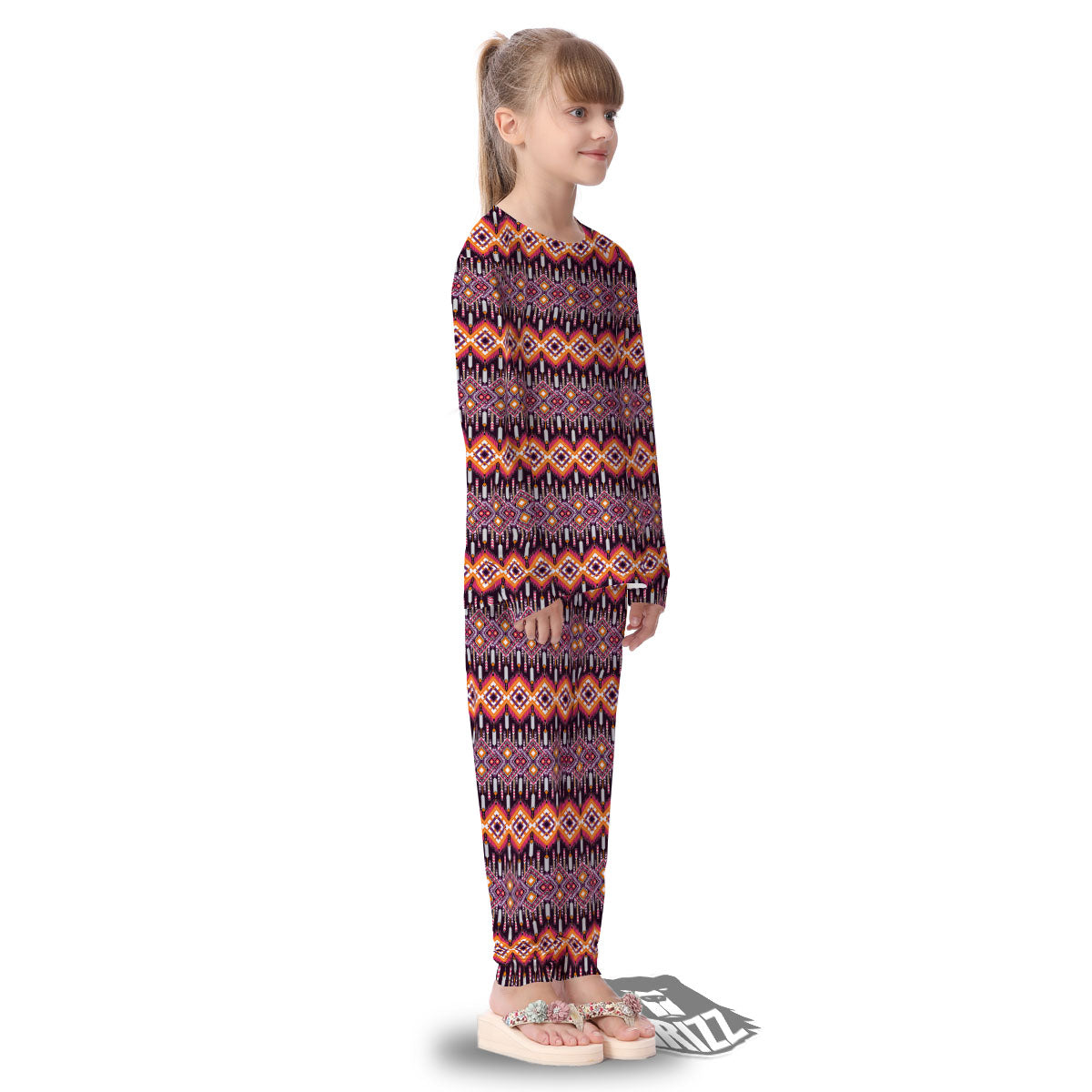 African Dashiki Black And Purple Print Kid's Pajamas-grizzshop