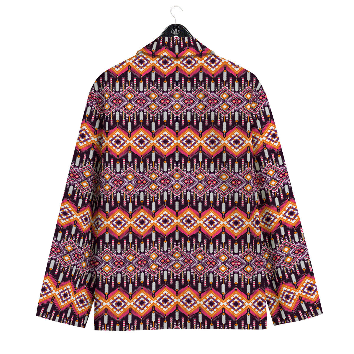 African Dashiki Black And Purple Print Men's Sport Coat-grizzshop