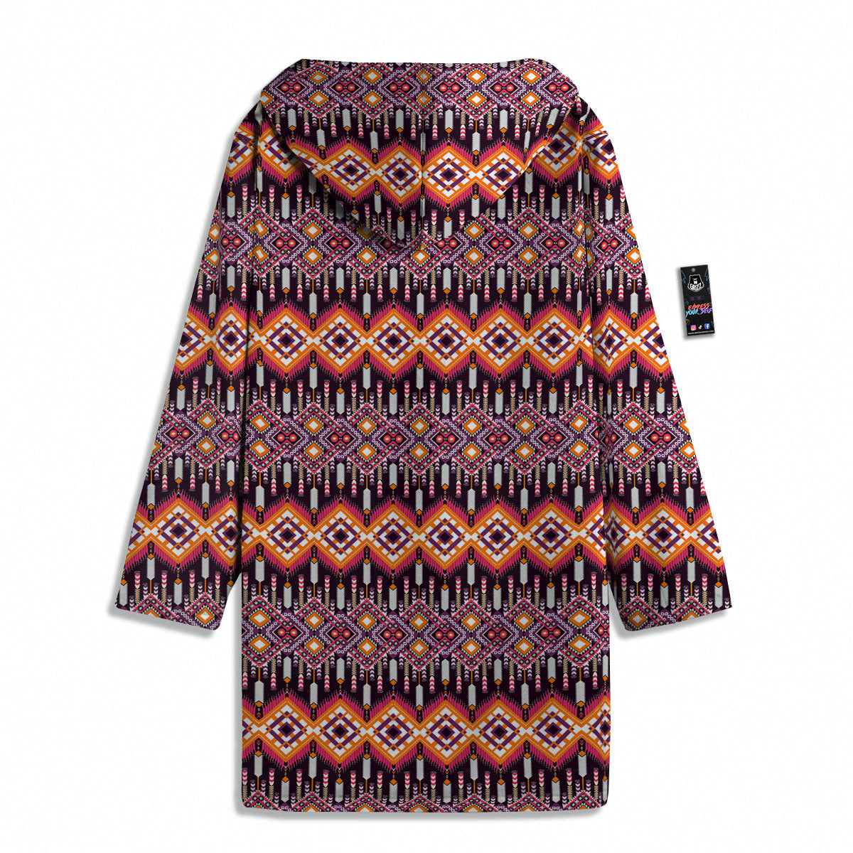 African Dashiki Black And Purple Print Men's Windbreaker Jacket-grizzshop