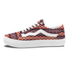 African Dashiki Black And Purple Print Skate Shoes-grizzshop