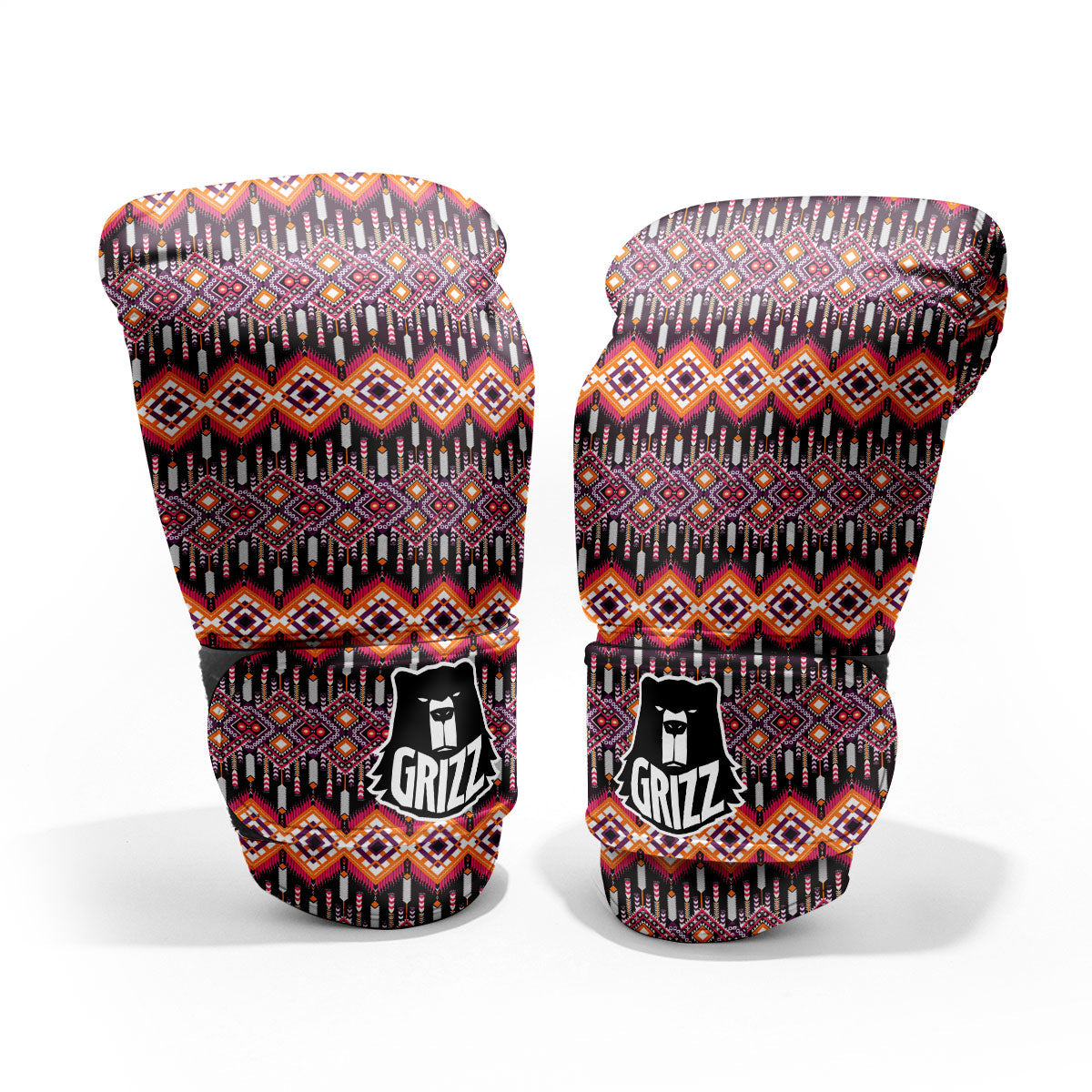 African Dashiki Black And Purple Print Pro Boxing Glove