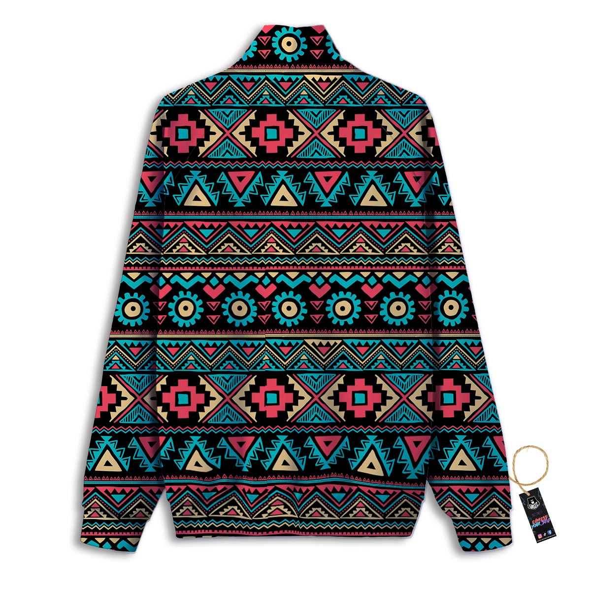 African Dashiki Black And Purple Print Track Jacket-grizzshop