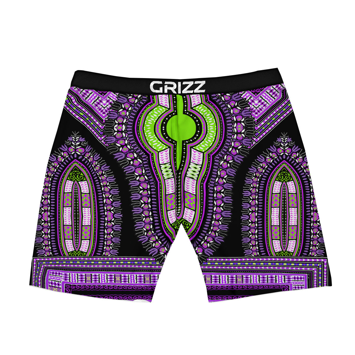 African Dashiki Purple And Black Print Boxer Briefs-grizzshop