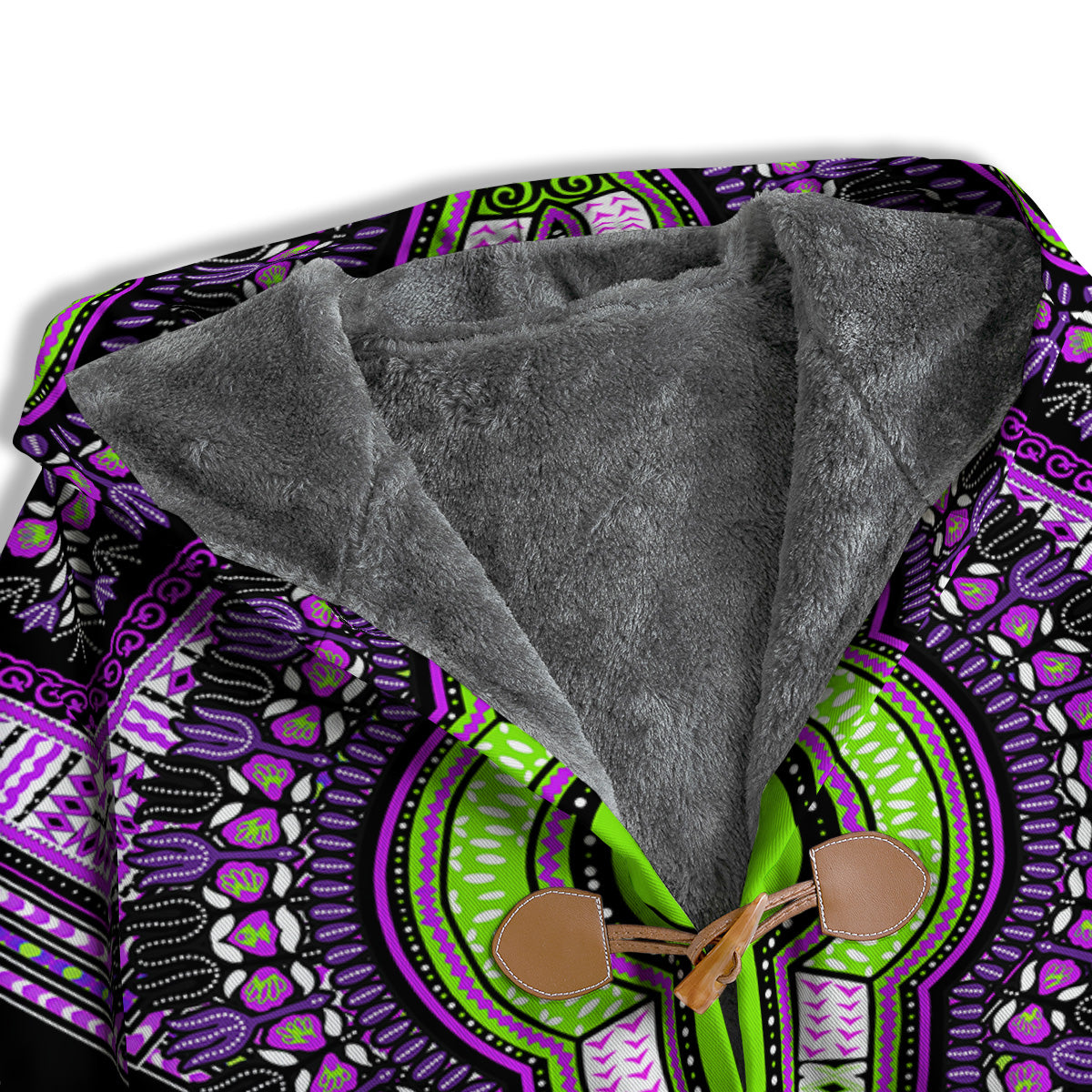 African Dashiki Purple And Black Print Men's Windbreaker Jacket-grizzshop