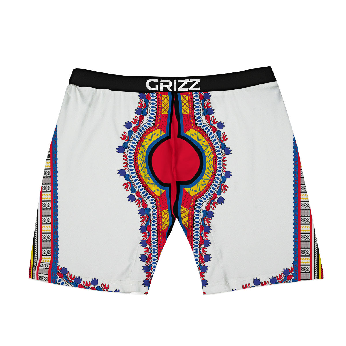 African Dashiki White And Red Print Boxer Briefs-grizzshop