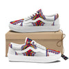 African Dashiki White And Red Print Skate Shoes-grizzshop