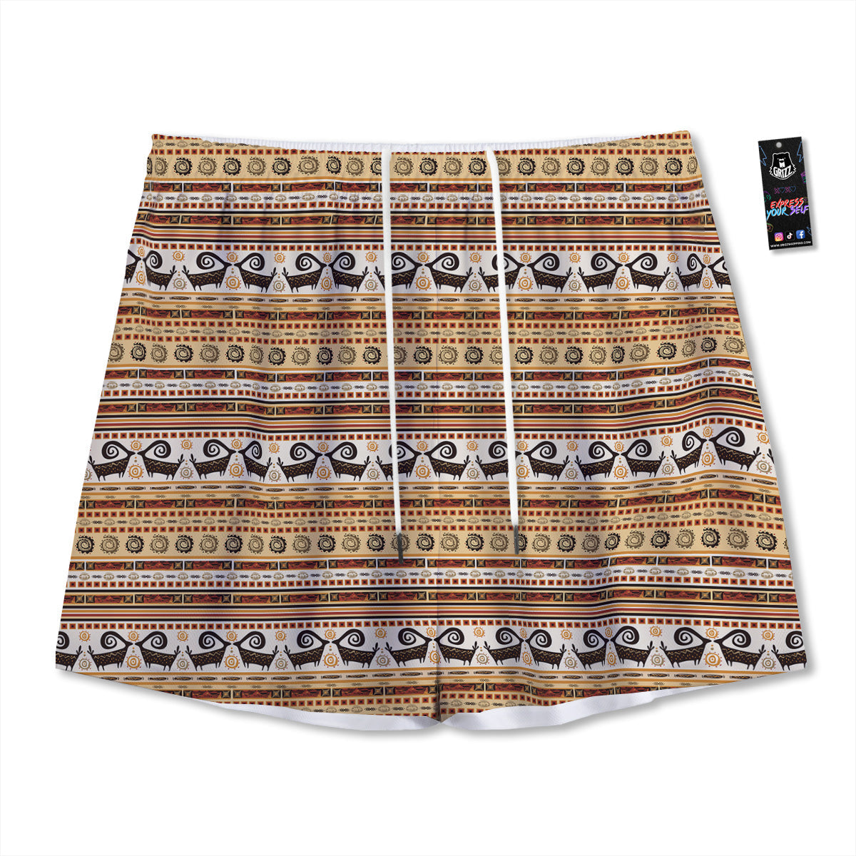 Black Cat Halloween Print Pattern Mesh Shorts
