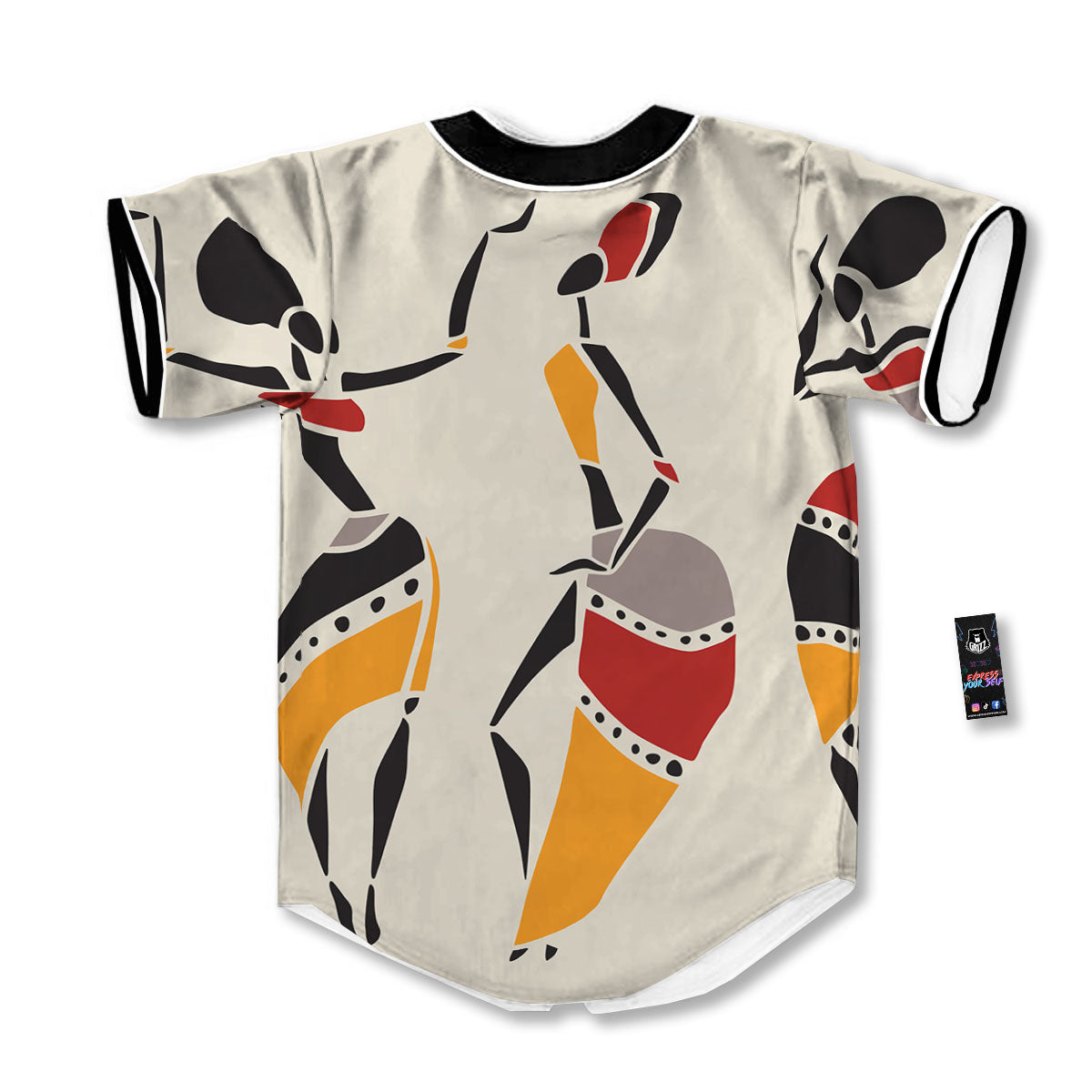 African Ethnic Girl Print Baseball Jersey-grizzshop