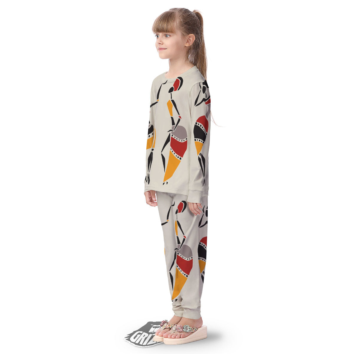 African Ethnic Girl Print Kid's Pajamas-grizzshop