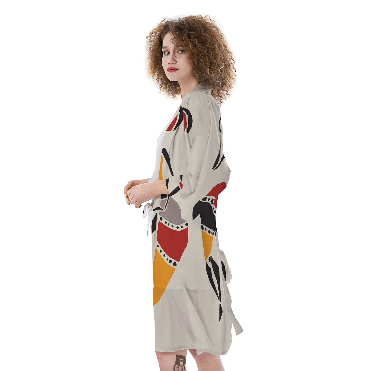 African Ethnic Girl Print Kimono-grizzshop