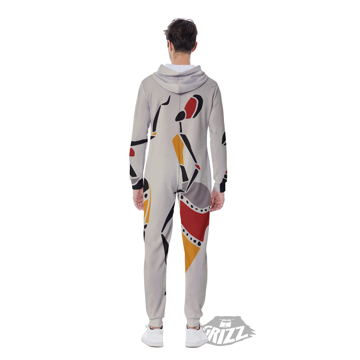 African Ethnic Girl Print Men's Jumpsuit-grizzshop