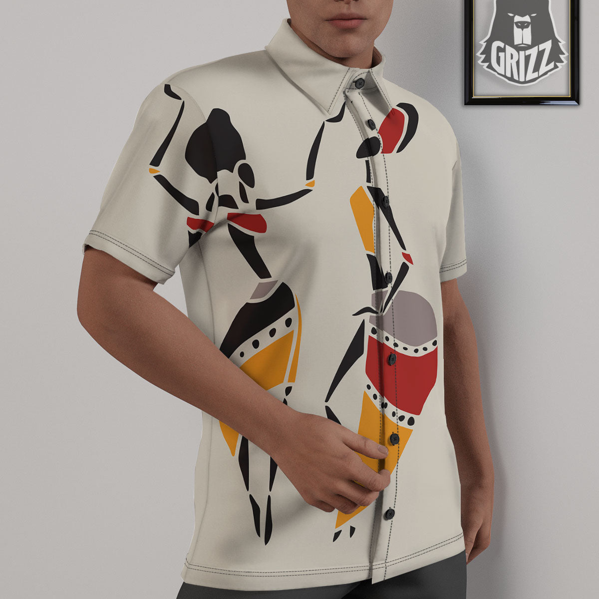 African Ethnic Girl Print Untucked Shirts-grizzshop