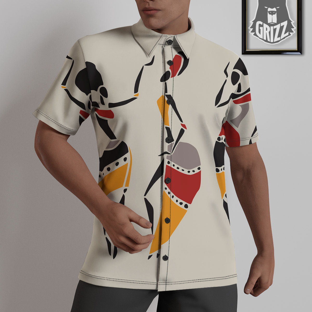African Ethnic Girl Print Untucked Shirts-grizzshop