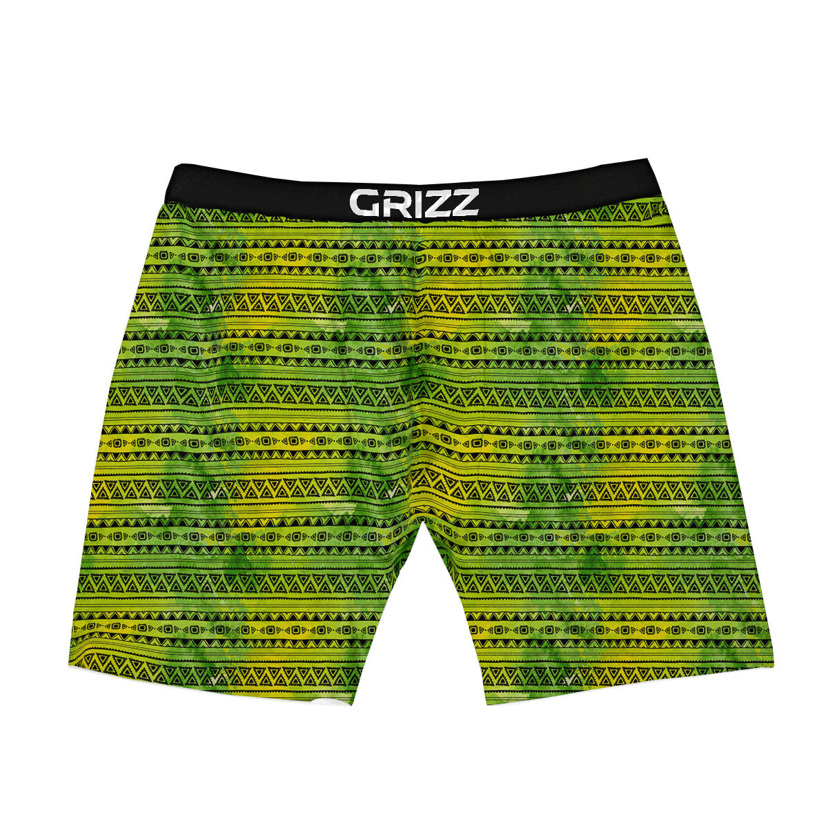 African Ethnic Green Print Boxer Briefs-grizzshop
