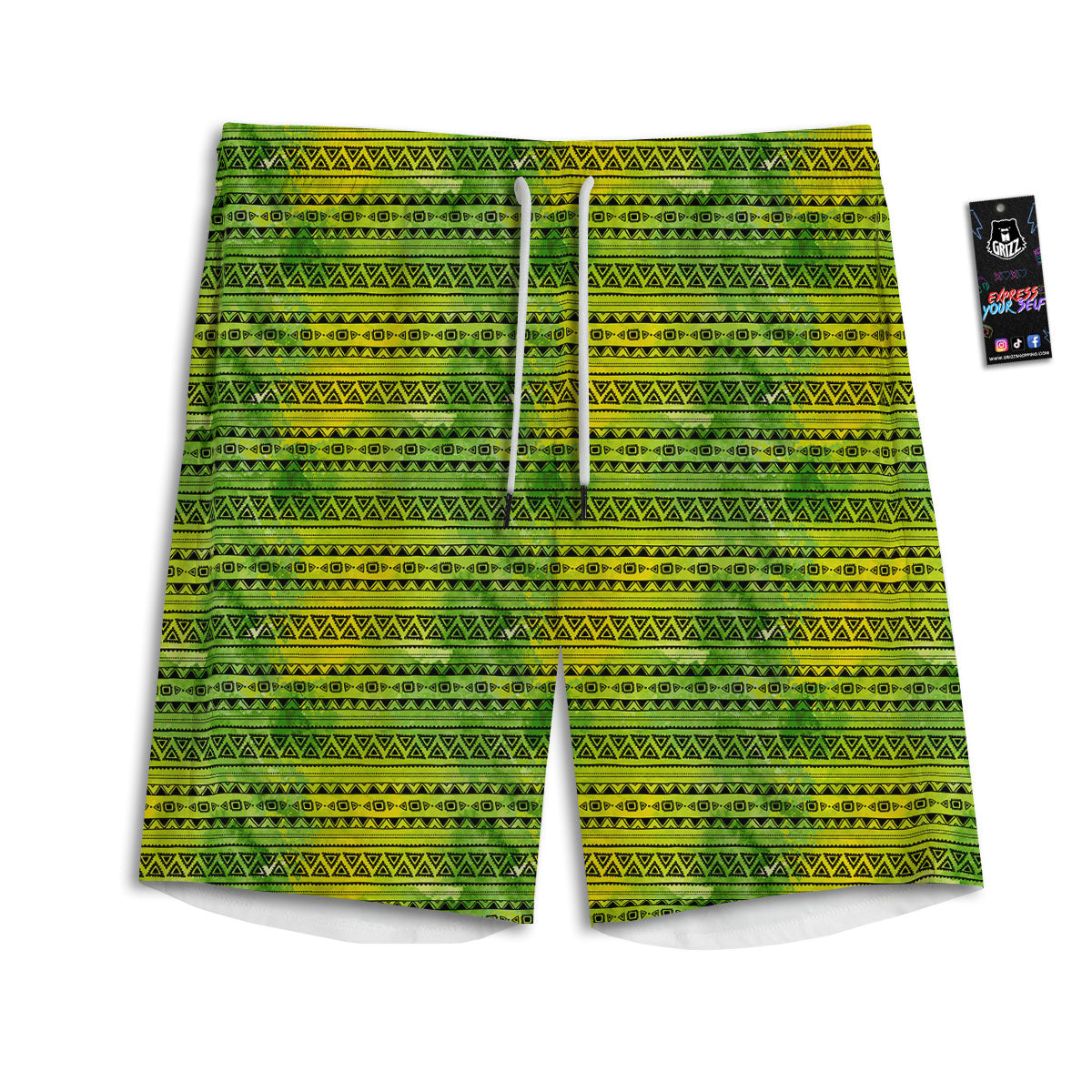 African Kente Print Pattern Men's Athletic Shorts