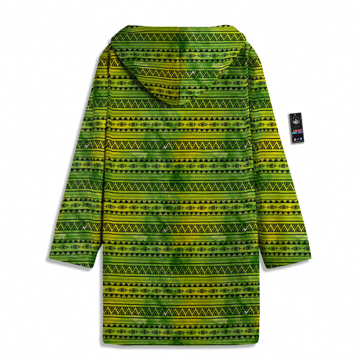 African Ethnic Green Print Men's Windbreaker Jacket-grizzshop
